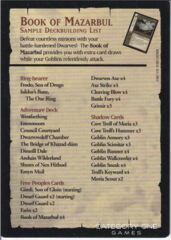 Deck List (Book of Mazarbul) PROMO